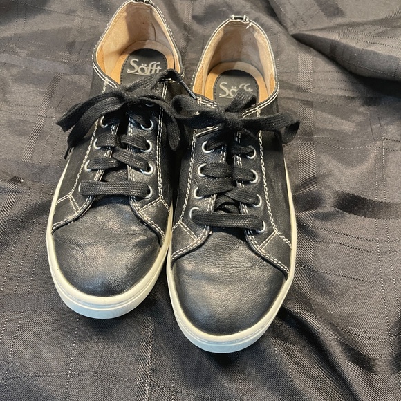 Sofft Baltazar 1105101 Women Black Leather Round Toe Lace-Up Sneaker Shoes sz 7 - Picture 2 of 6